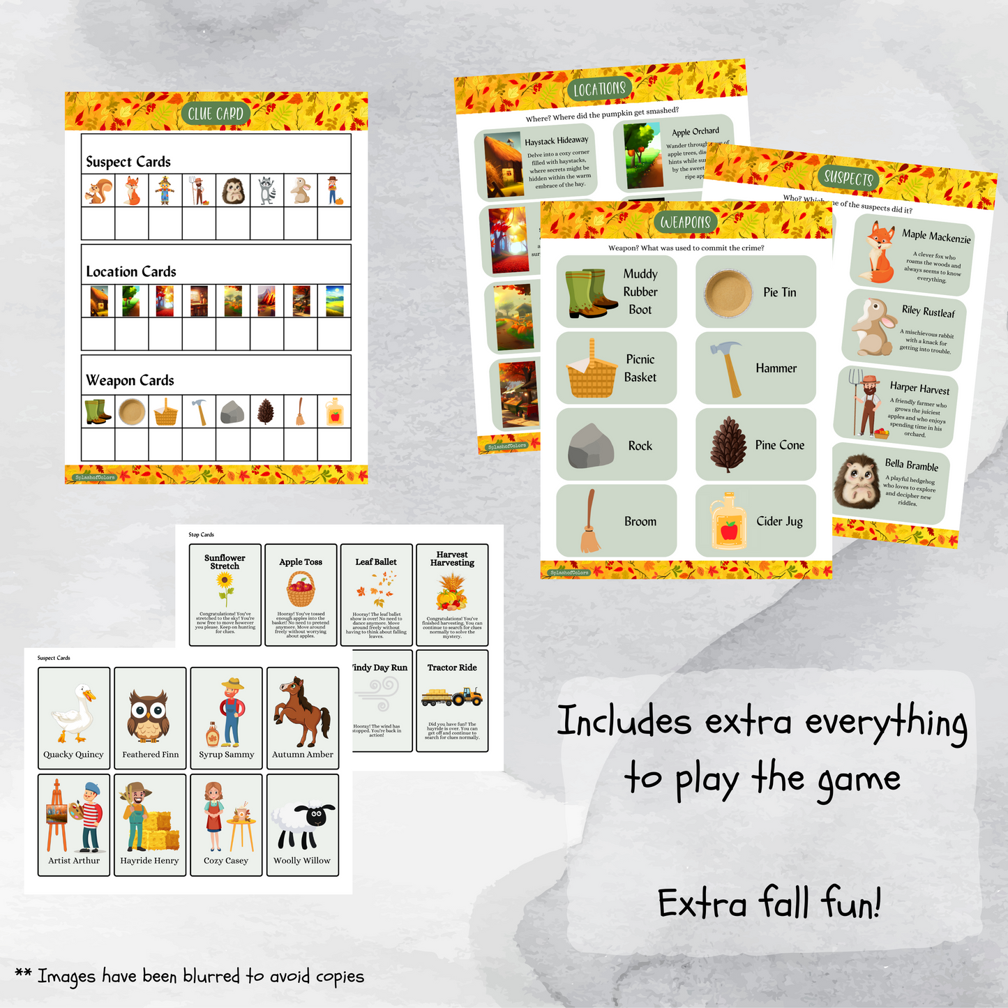 Fall Mystery Scavenger Hunt Printable Game for Kids and Adults, Clue Inspired