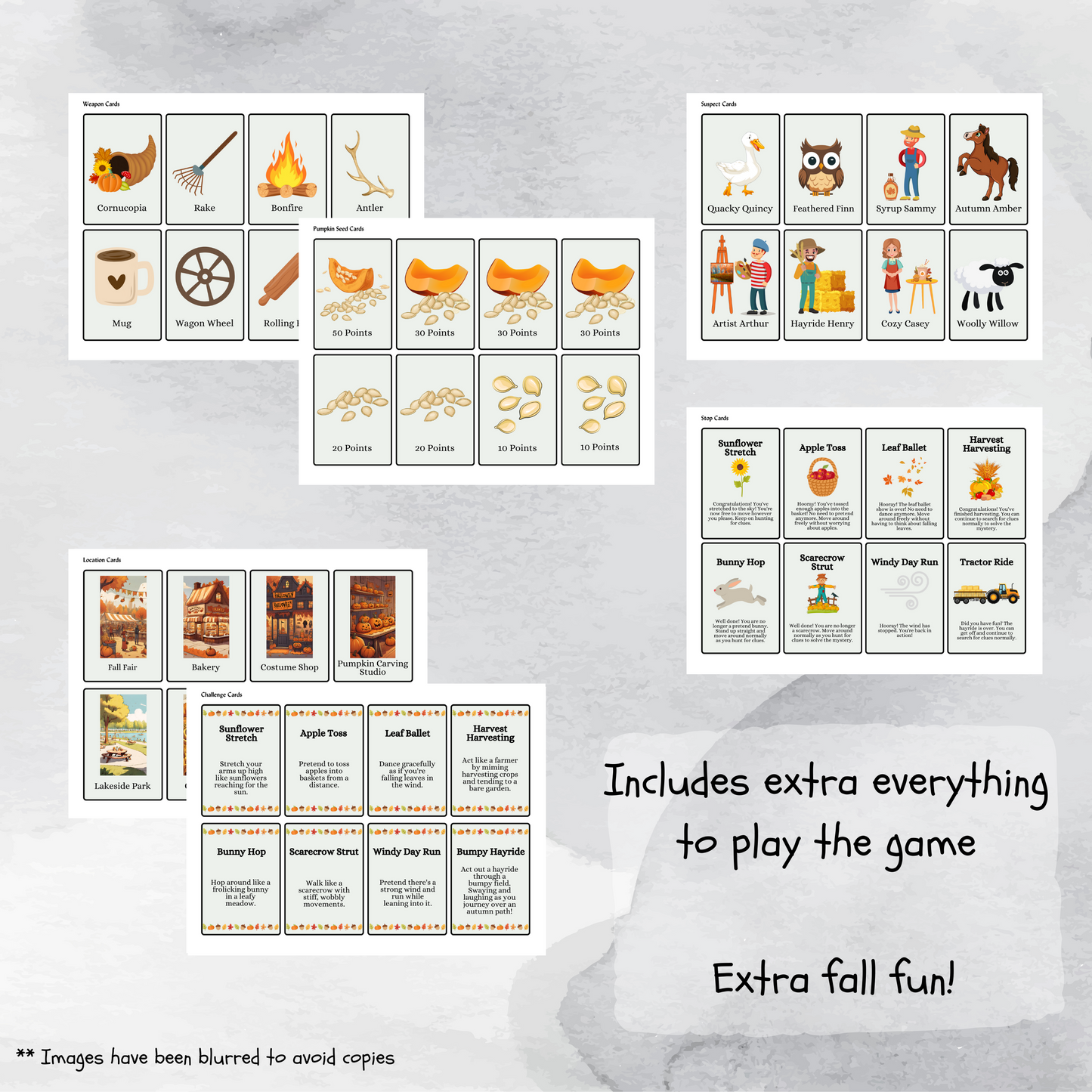 Fall Mystery Scavenger Hunt Printable Game for Kids and Adults, Clue Inspired