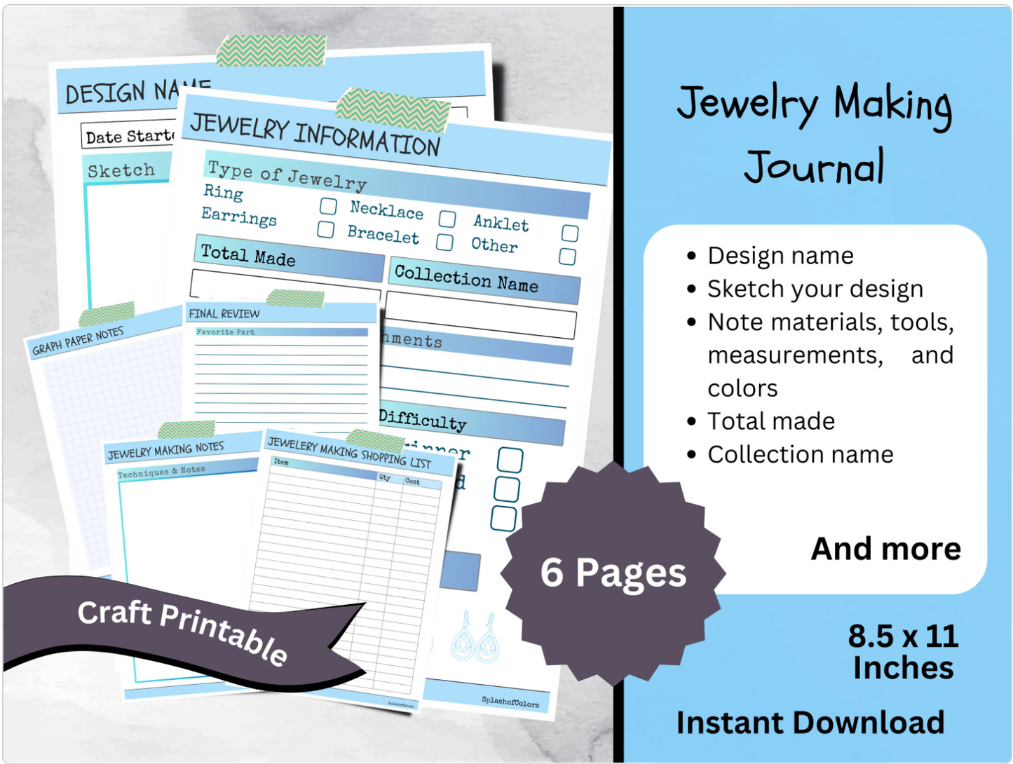 Jewelry Making Log Book With Room to Keep Track of Your Inspirations