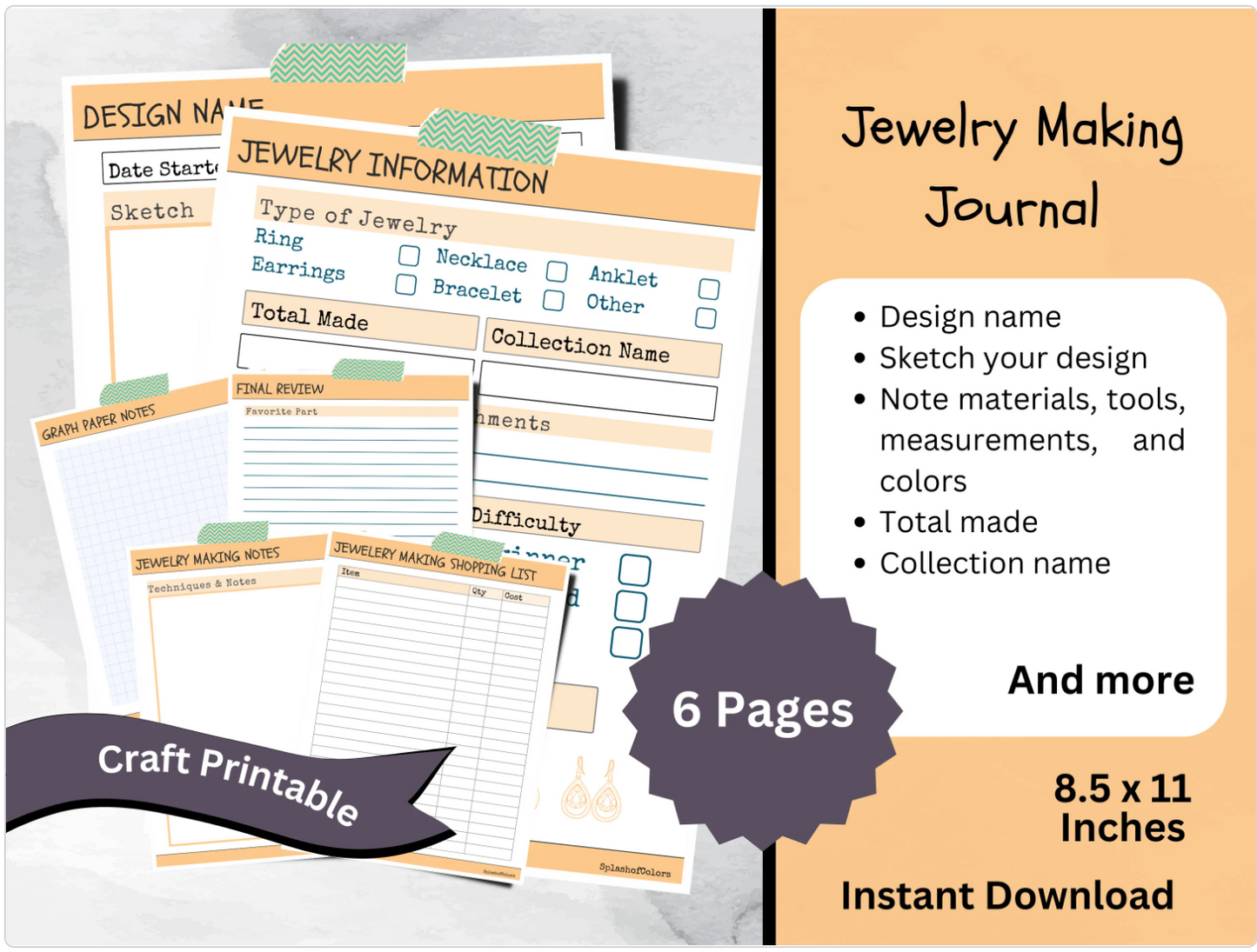 Jewelry Making Log Book With Room to Keep Track of Your Inspirations