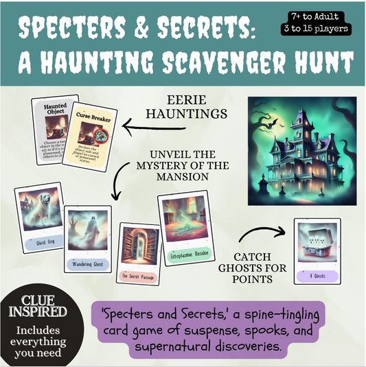 Printable Haunted Mansion Card Game, Ghost Catching Game, Mystery Card Game for Parties