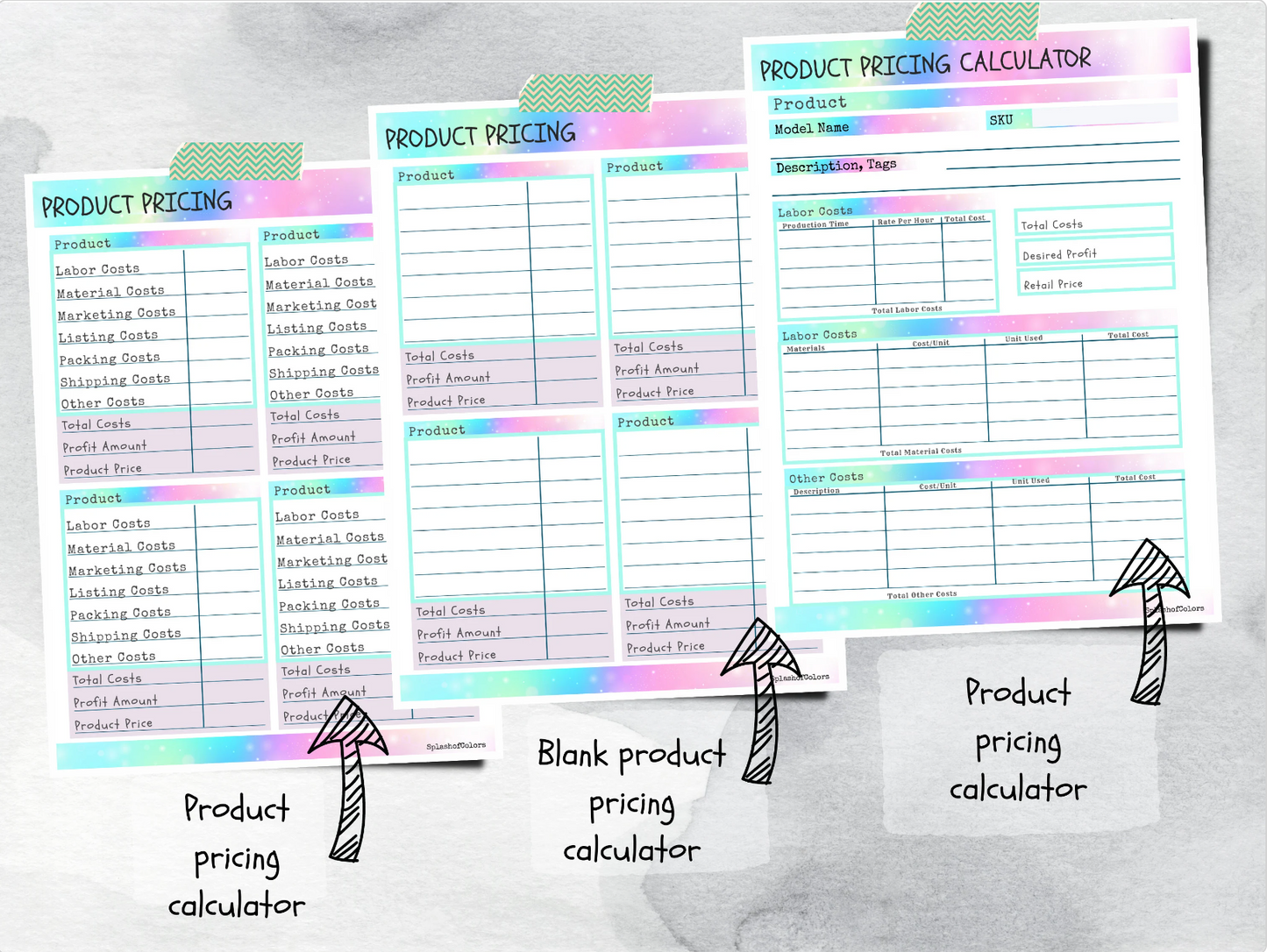 Printable Customer Order Form Template, Customer Detail Sheet for Identifying Customers & Product Pricing Calculator