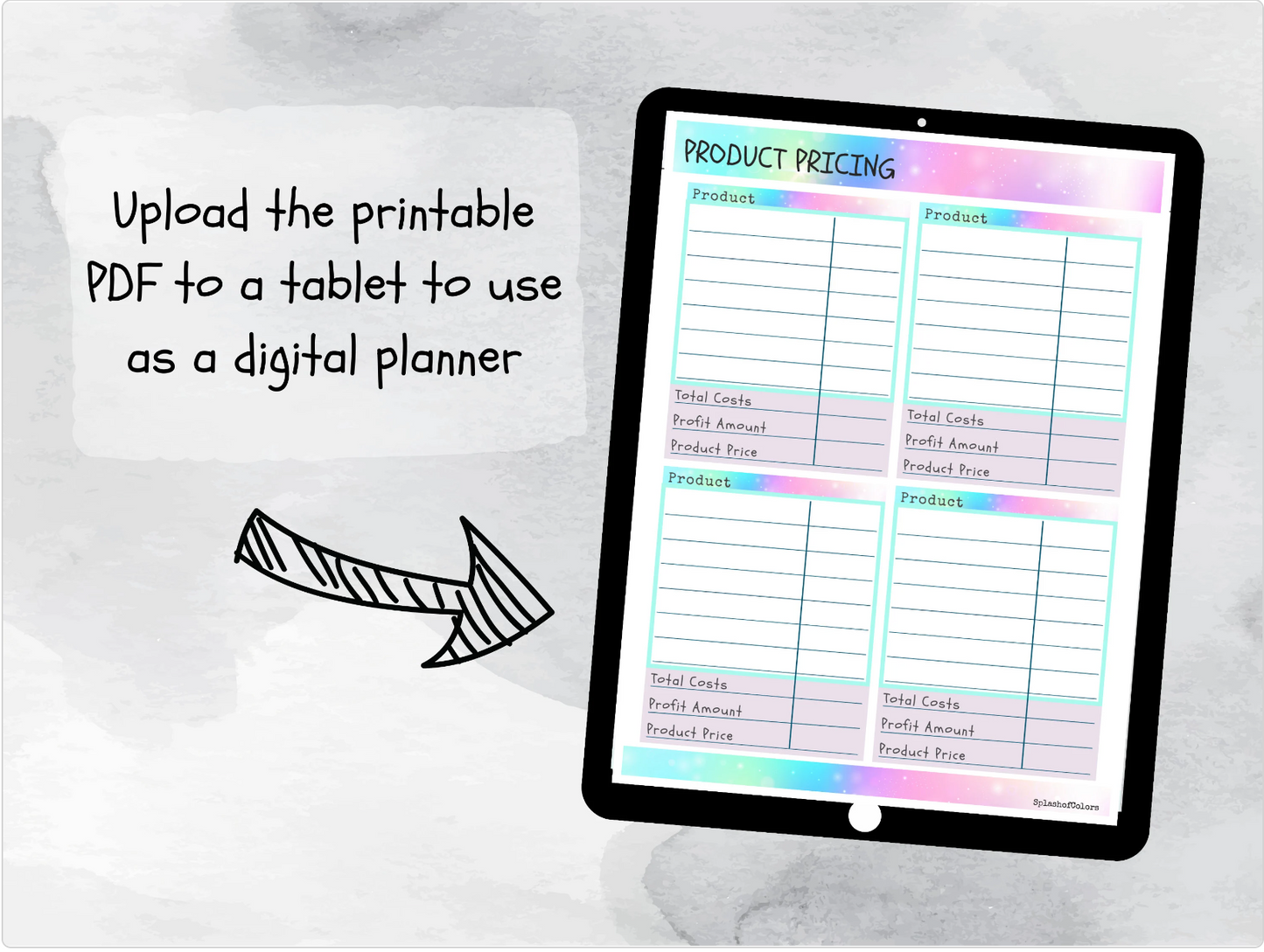 Printable Customer Order Form Template, Customer Detail Sheet for Identifying Customers & Product Pricing Calculator