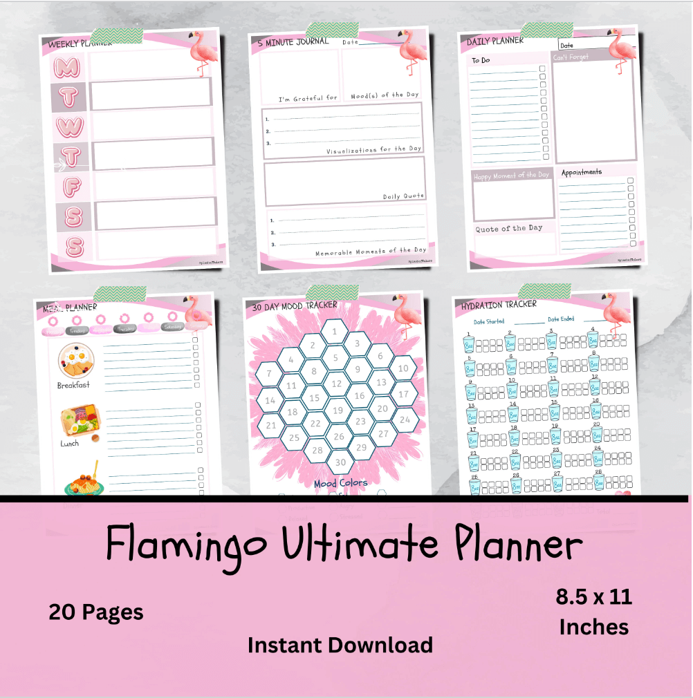 Ultimate Flamingo Lover Daily Planner Printable Organizer