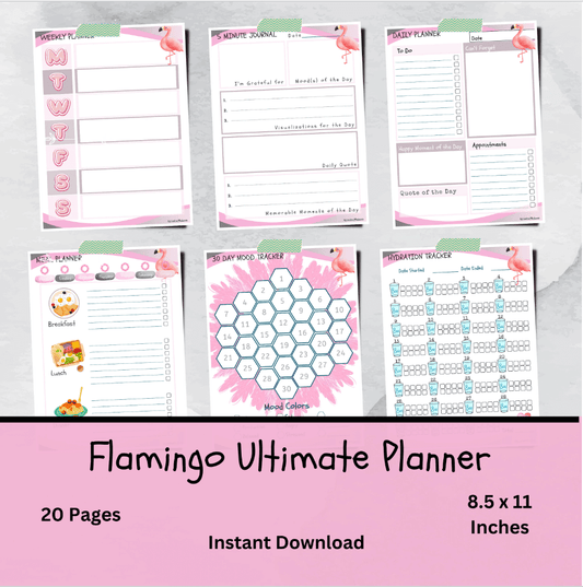 Ultimate Flamingo Lover Daily Planner Printable Organizer