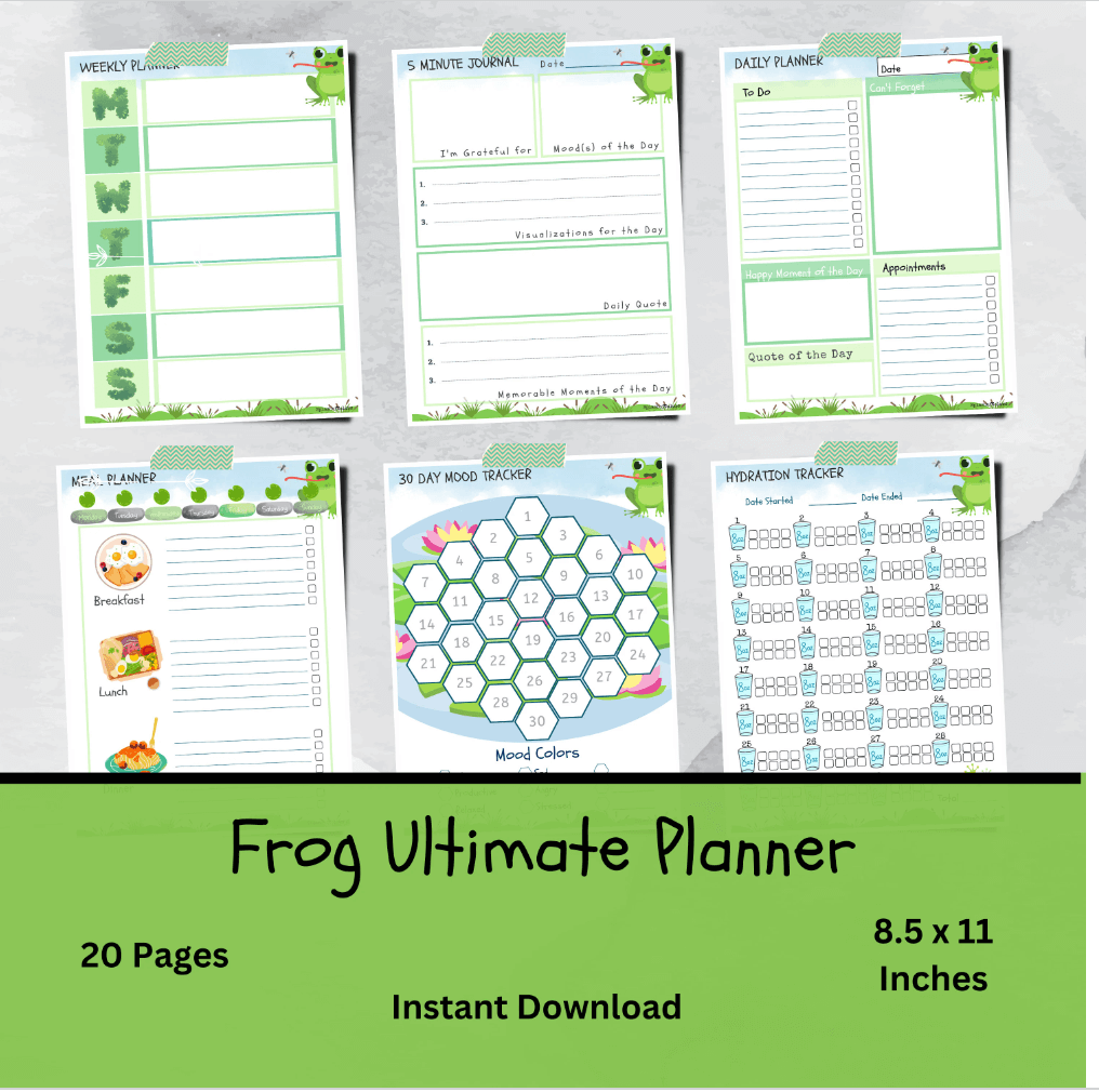 Ultimate Frog Lover Daily Planner Printable Organizer