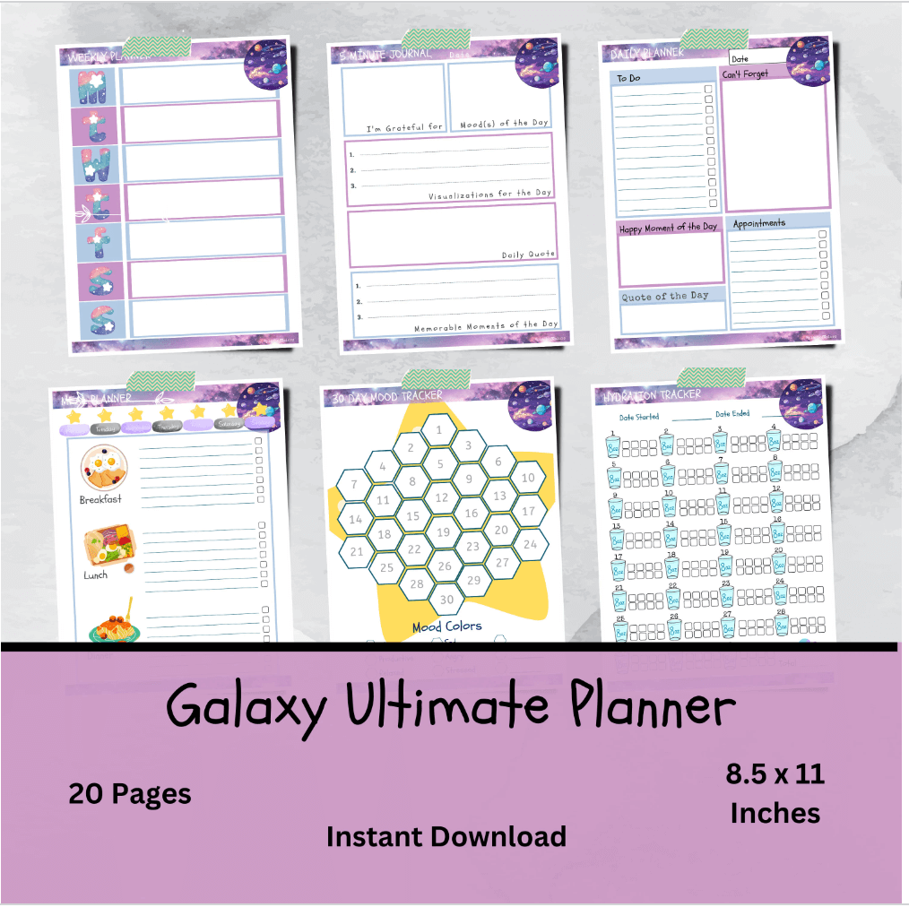 Ultimate Galaxy Daily Planner Printable Organizer