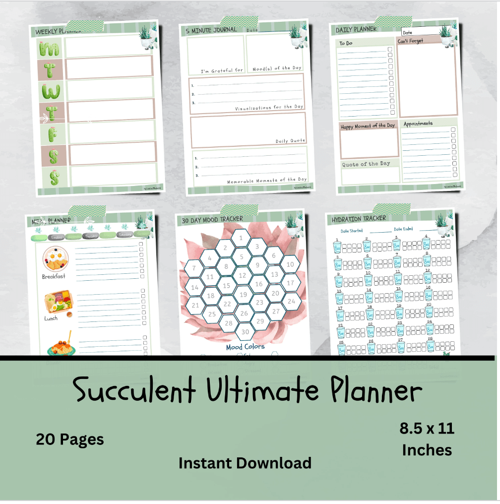 Ultimate Succulent Daily Planner Printable Organizer