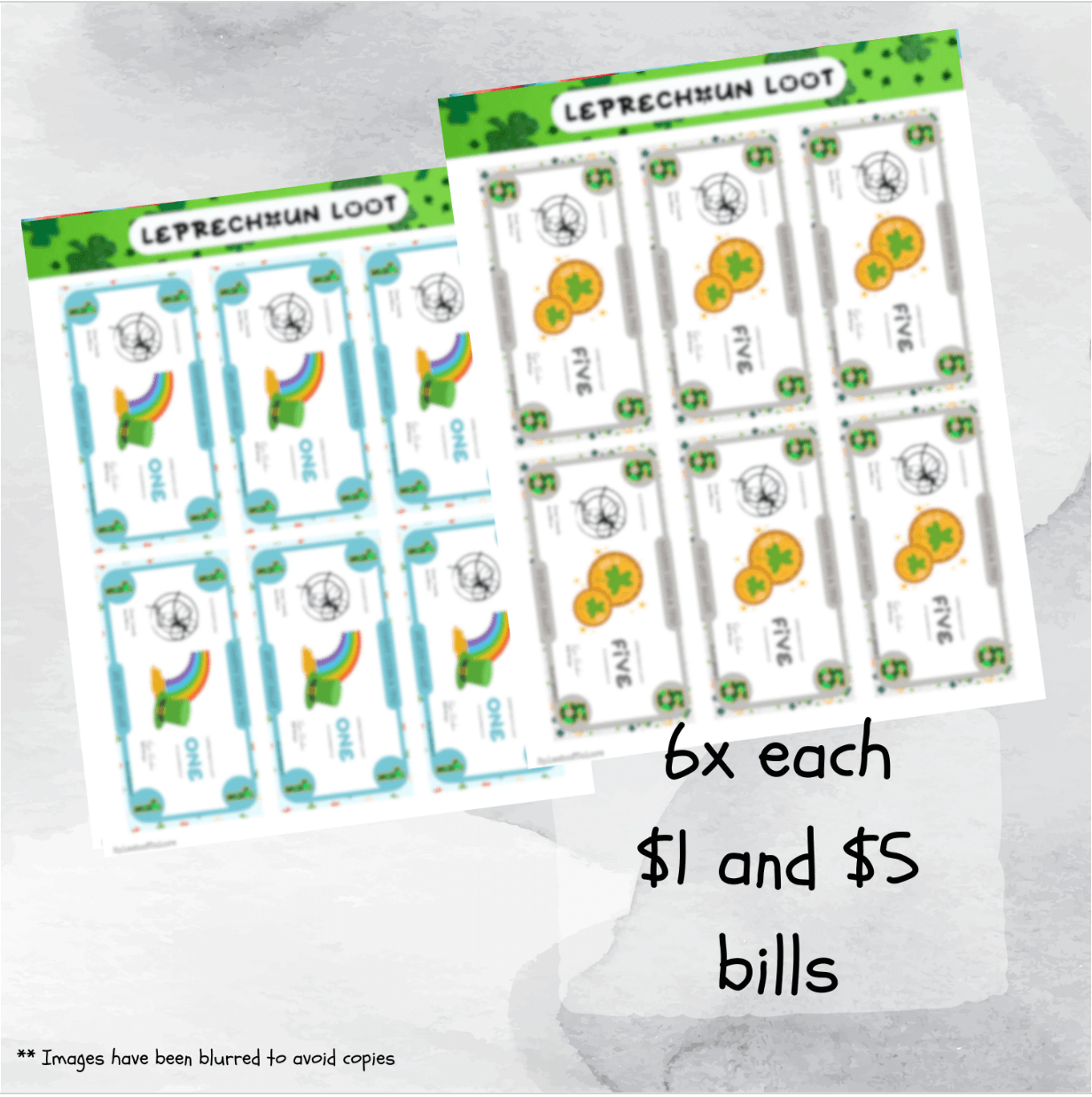 Printable Leprechaun Loot, Lucky Charm Currency, Instant Luck