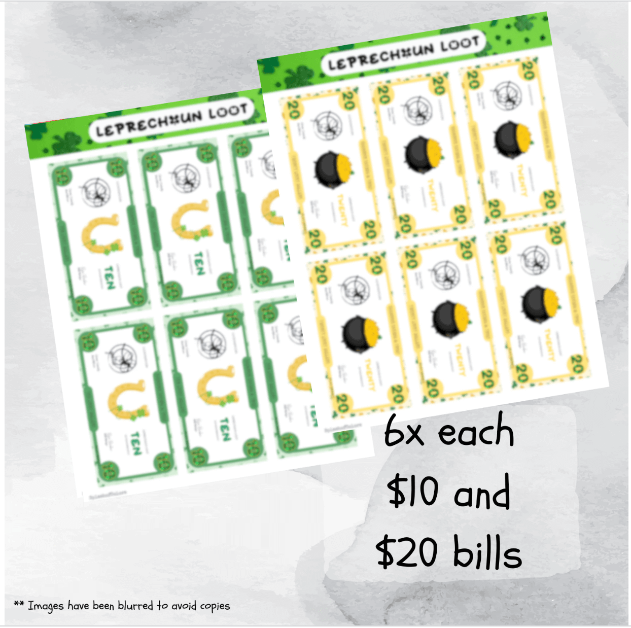 Printable Leprechaun Loot, Lucky Charm Currency, Instant Luck