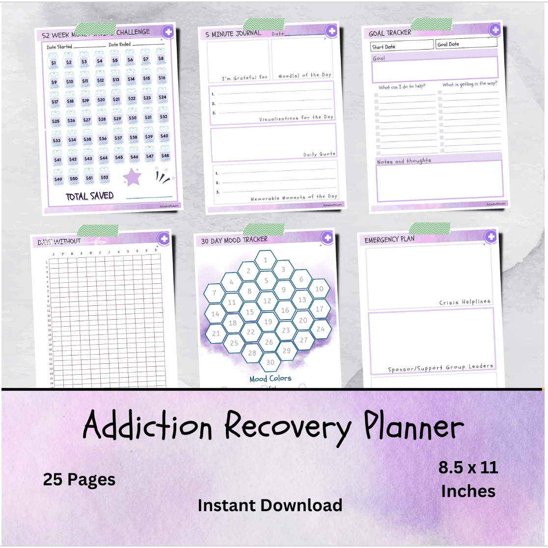 Printable Behavioral Addiction Recovery Toolkit for Daily Use