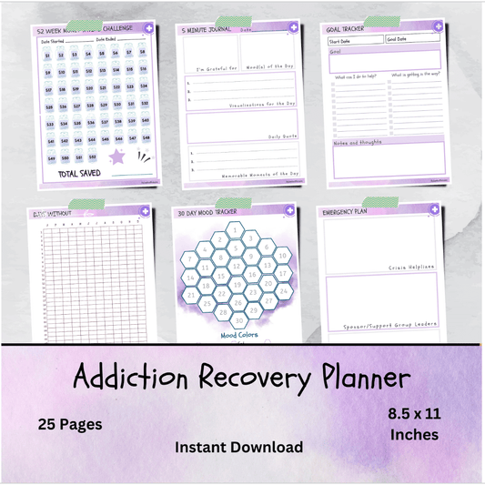 Printable Behavioral Addiction Recovery Toolkit for Daily Use