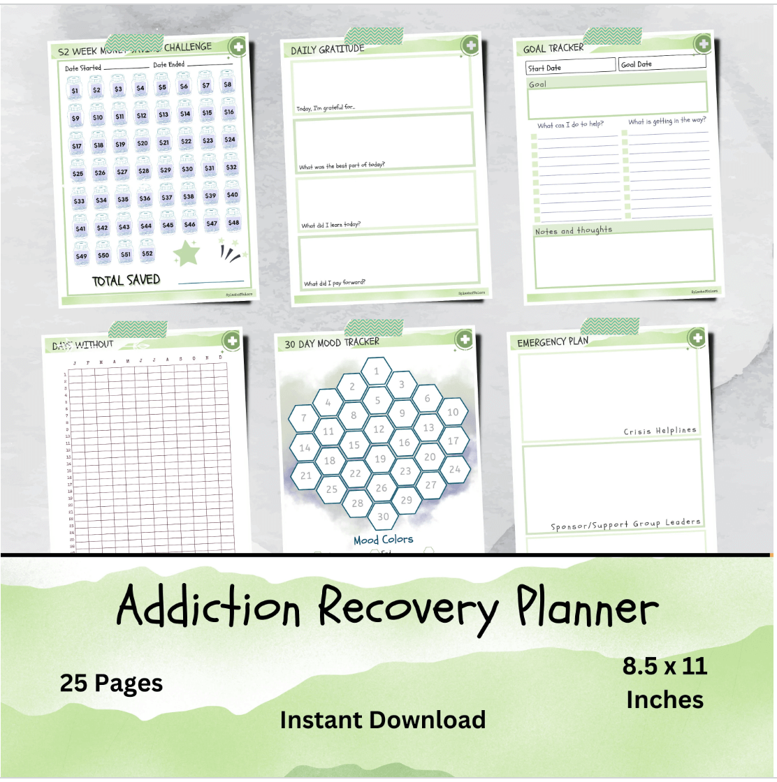 Printable Behavioral Addiction Recovery Toolkit for Daily Use