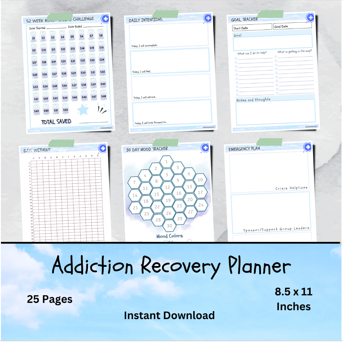 Printable Behavioral Addiction Recovery Toolkit for Daily Use