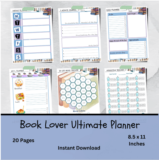 Ultimate Book Lover Daily Planner Printable Organizer