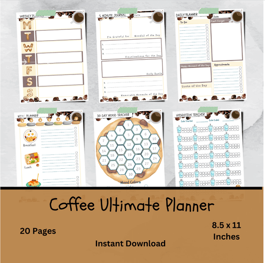 Ultimate Coffee Lover Daily Planner Printable Organizer