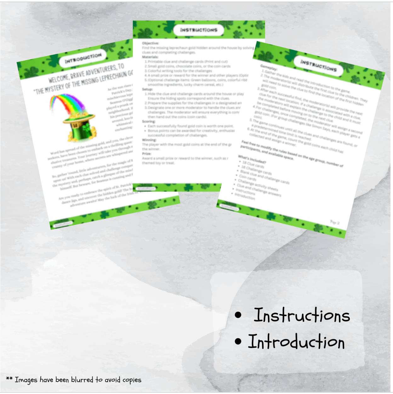 St. Patrick's Day Scavenger Hunt: Find the Leprechaun's Gold - Printable Game