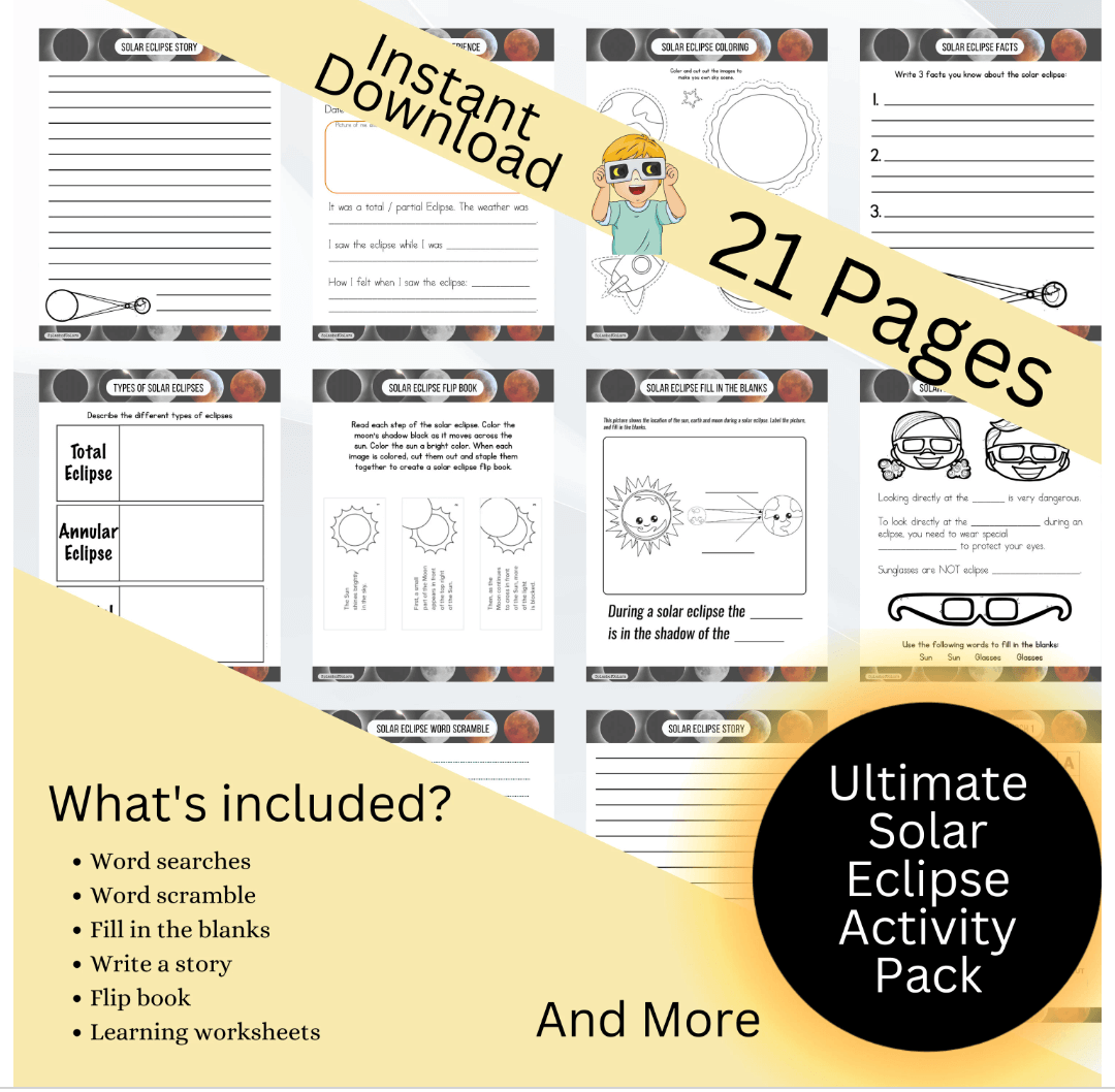 Printable Solar Eclipse Worksheets for Kids