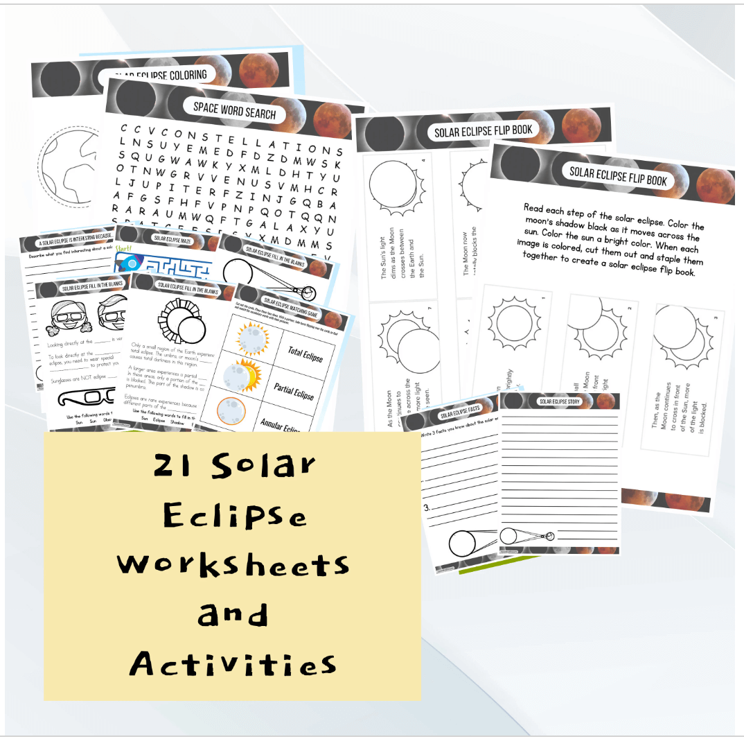 Printable Solar Eclipse Worksheets for Kids