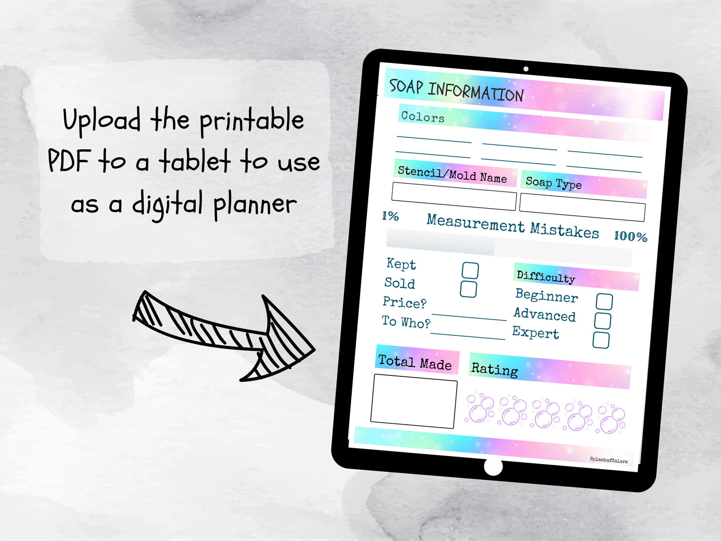 Printable Soap Making Project Journal for DIY Soap Makers