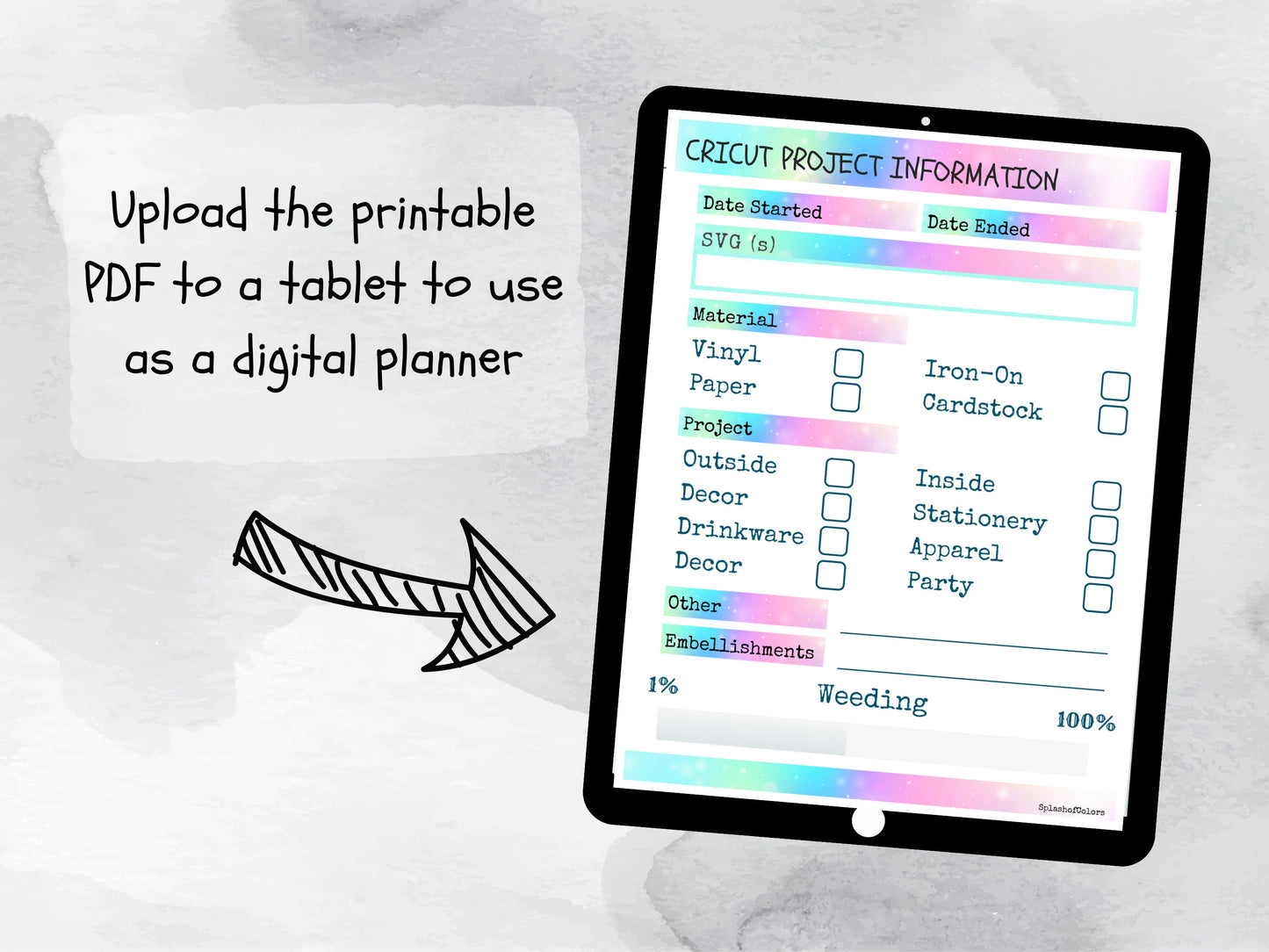 Cricut Journal Project Printable, Craft Progress & Supply Organizer, Cricut SVG