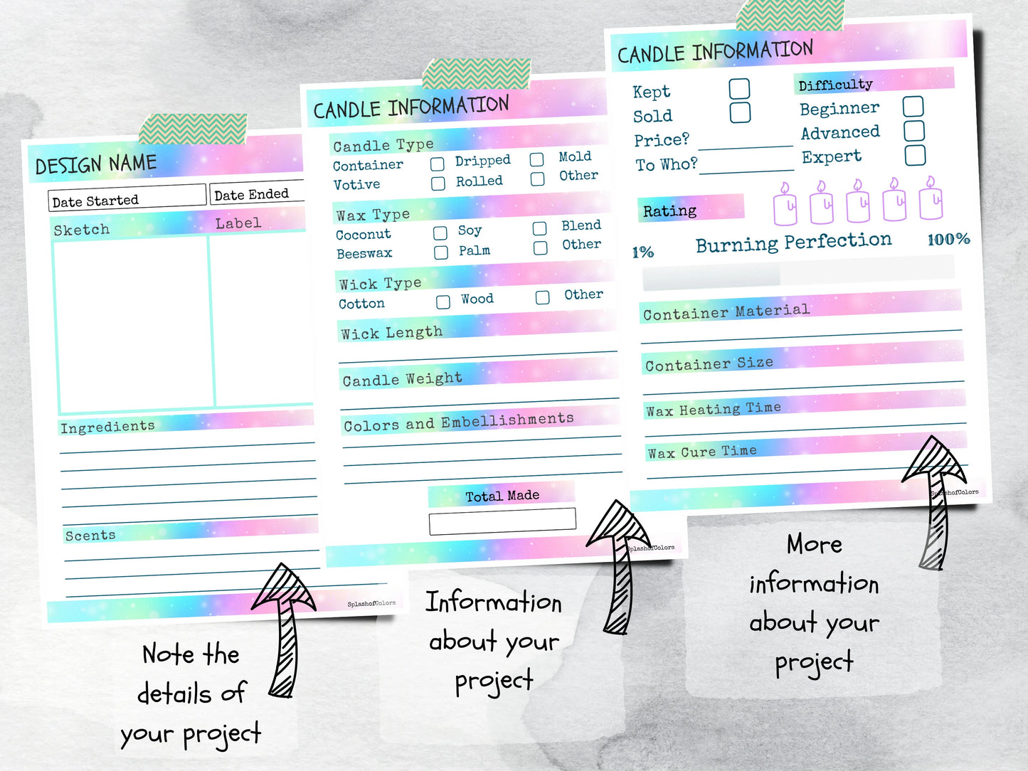 Printable DIY Candle Making Planner, Candle Making Production Tracker