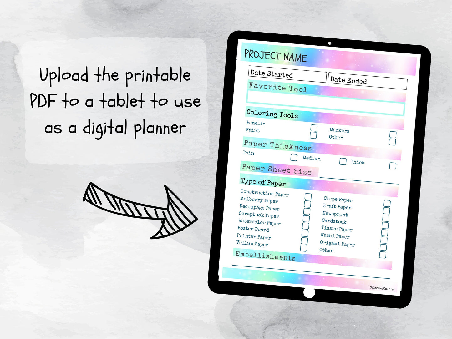 Printable Planner for Handmade Paper Gift Creators, Paper Craft Log