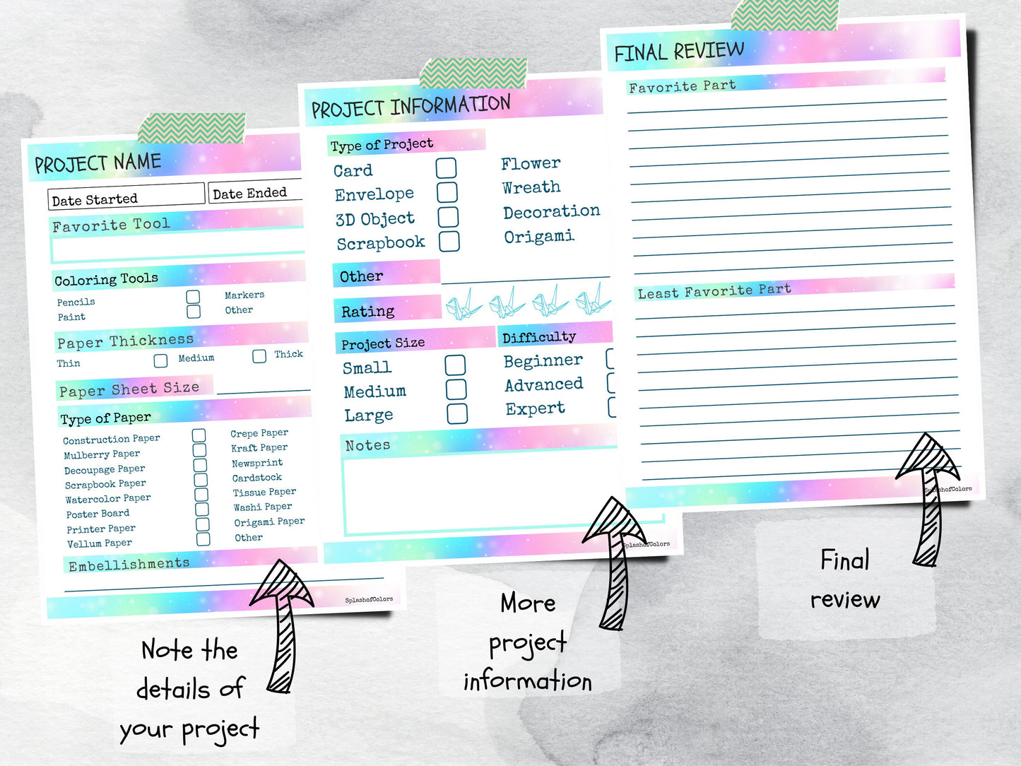 Printable Planner for Handmade Paper Gift Creators, Paper Craft Log