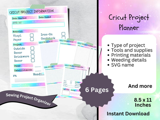 Cricut Journal Project Printable, Craft Progress & Supply Organizer, Cricut SVG