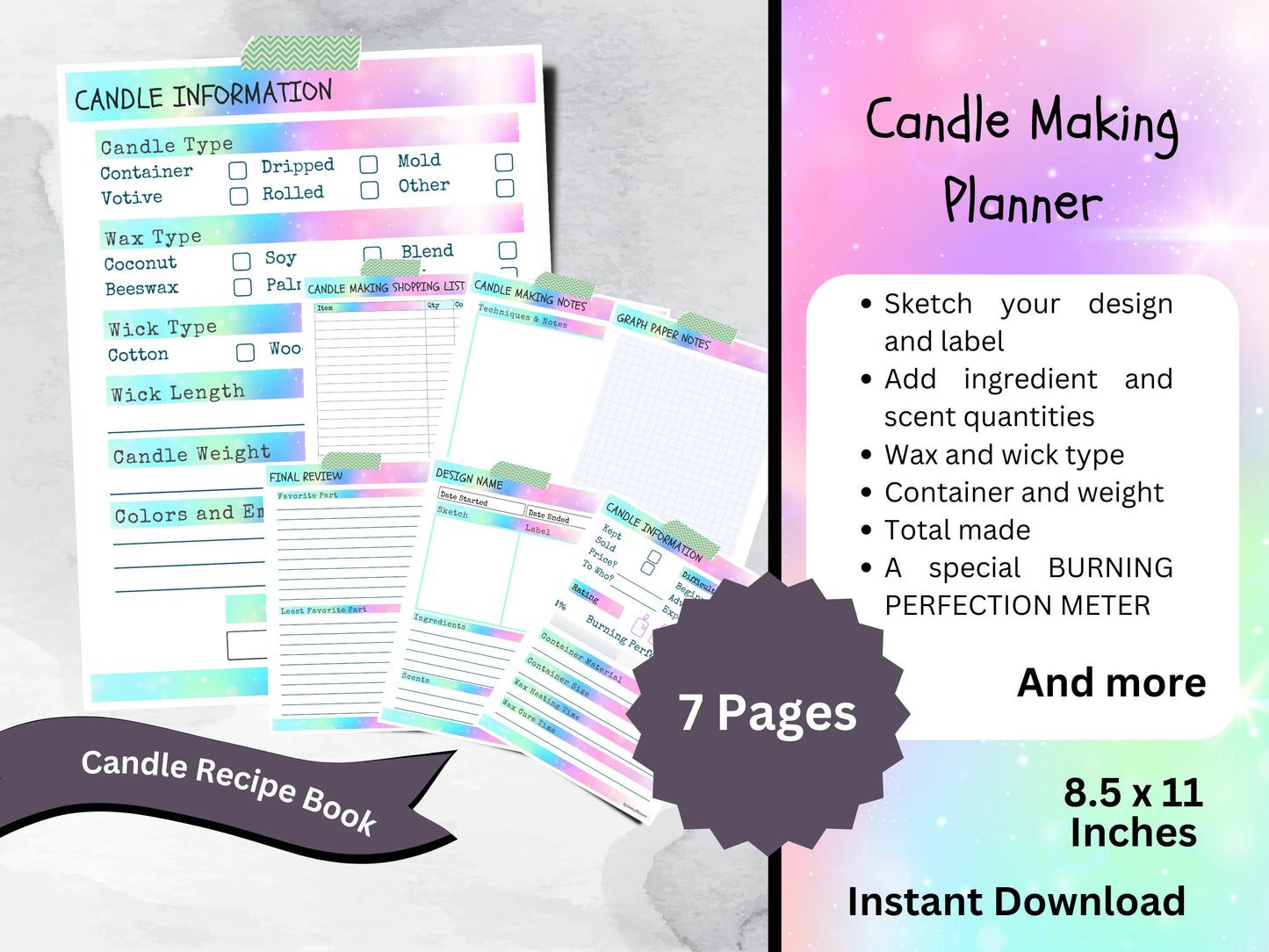 Printable DIY Candle Making Planner, Candle Making Production Tracker