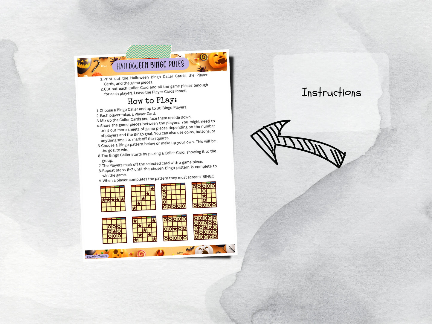 Halloween Bingo Printable Game, 30 Unique Bingo Cards, Halloween Activity for Kids