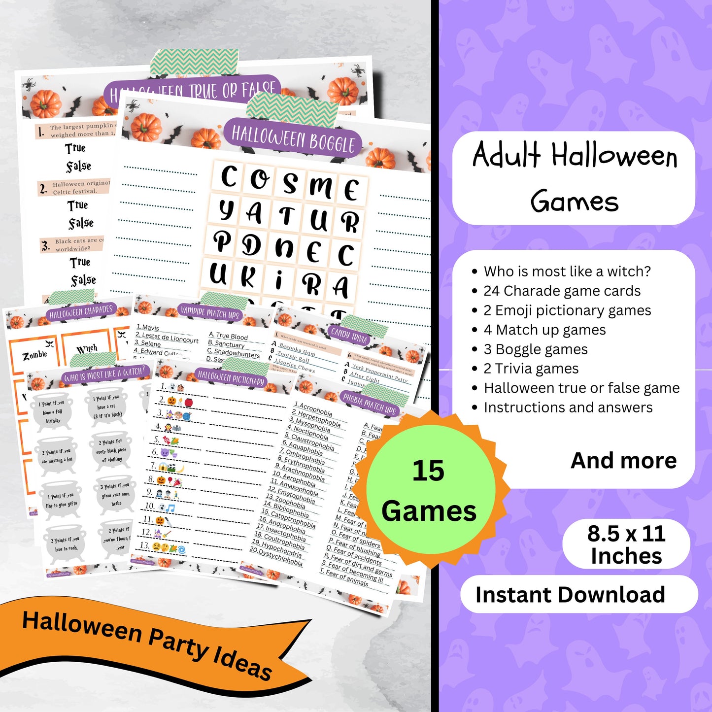 15 Printable Halloween Games & Trivia Sheets for Adults