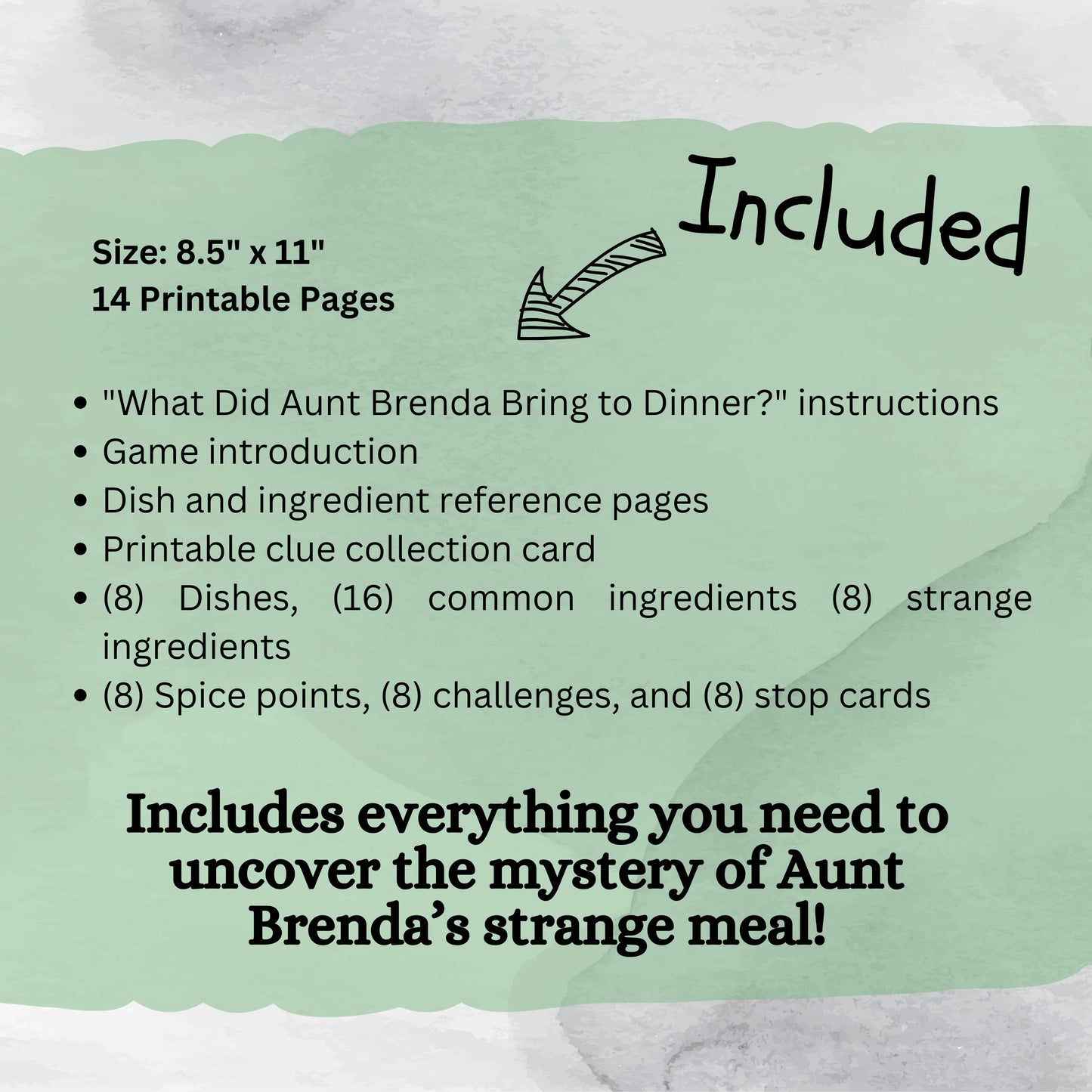 Printable Silly Food Card Game For All Ages, What Did Aunt Brenda Bring to Dinner?