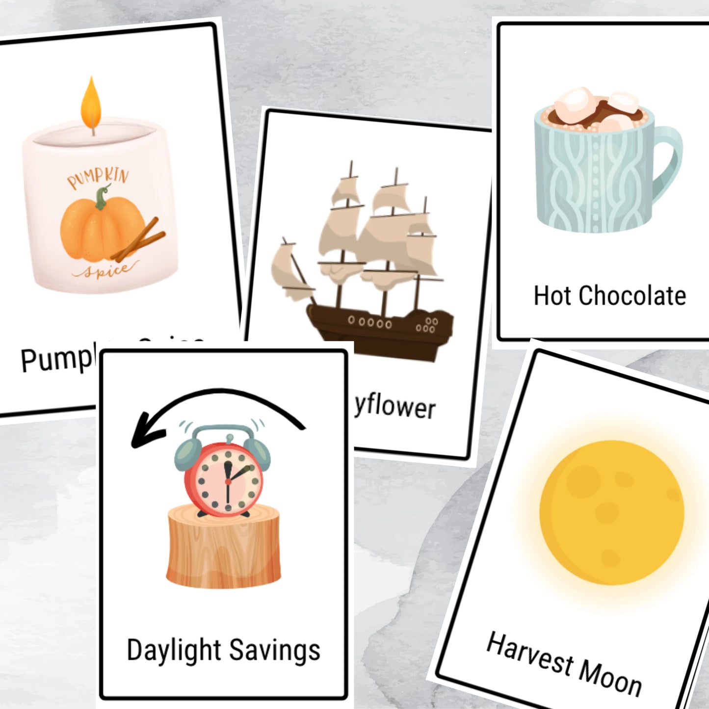 40 Fall/Autumn Flashcards, Classroom Educational Resources