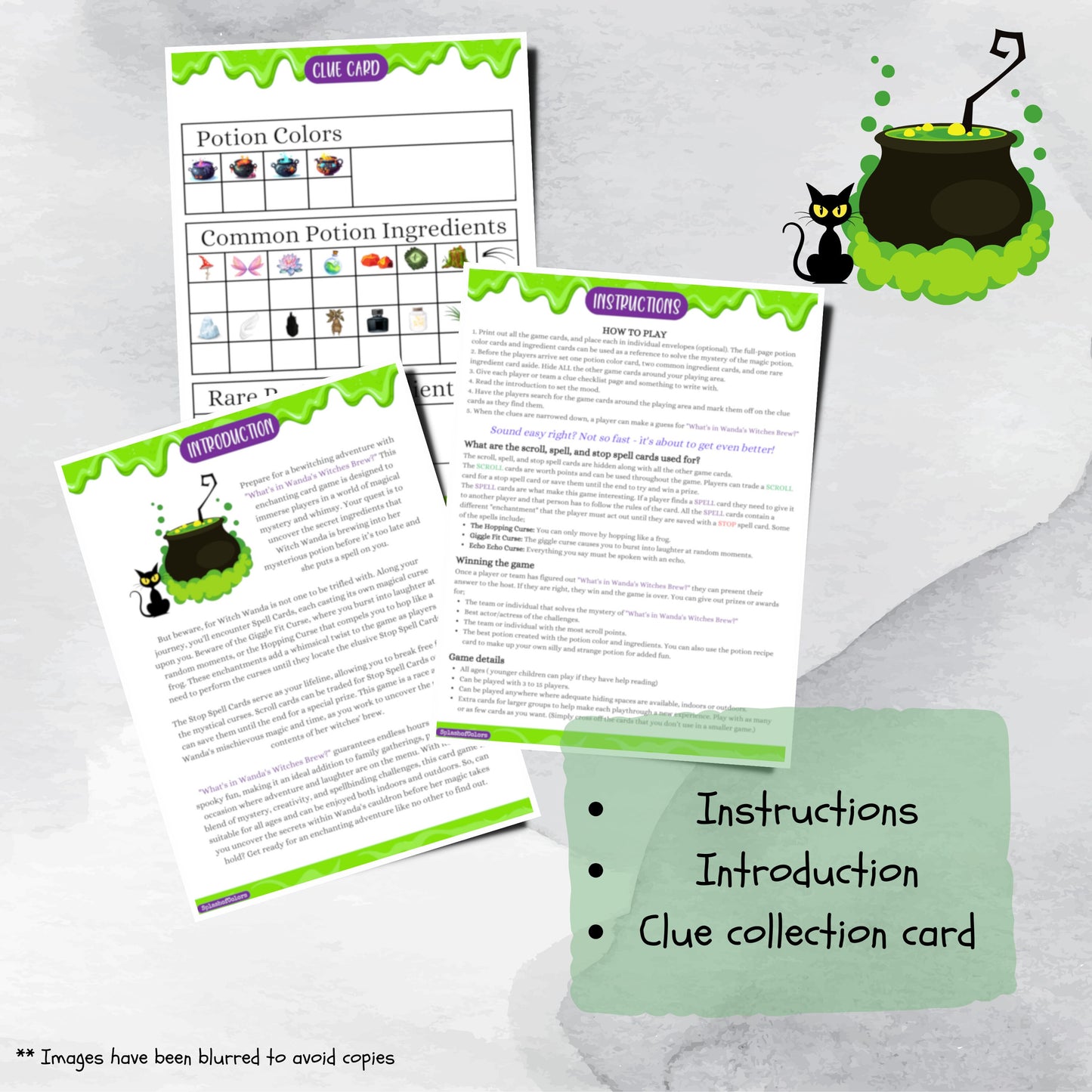 Printable Magic Potion Card Game For All Ages, What's in Wanda's Witches Brew?