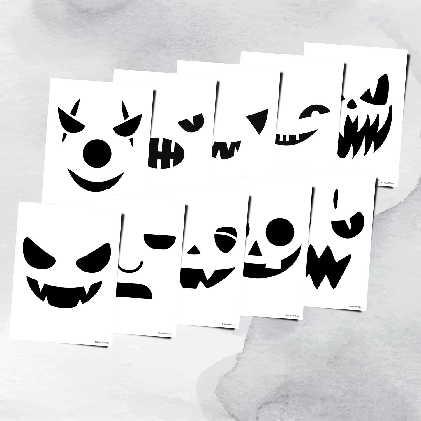 Printable Pumpkin Carving Stencils, Kid Friendly Easy to Use