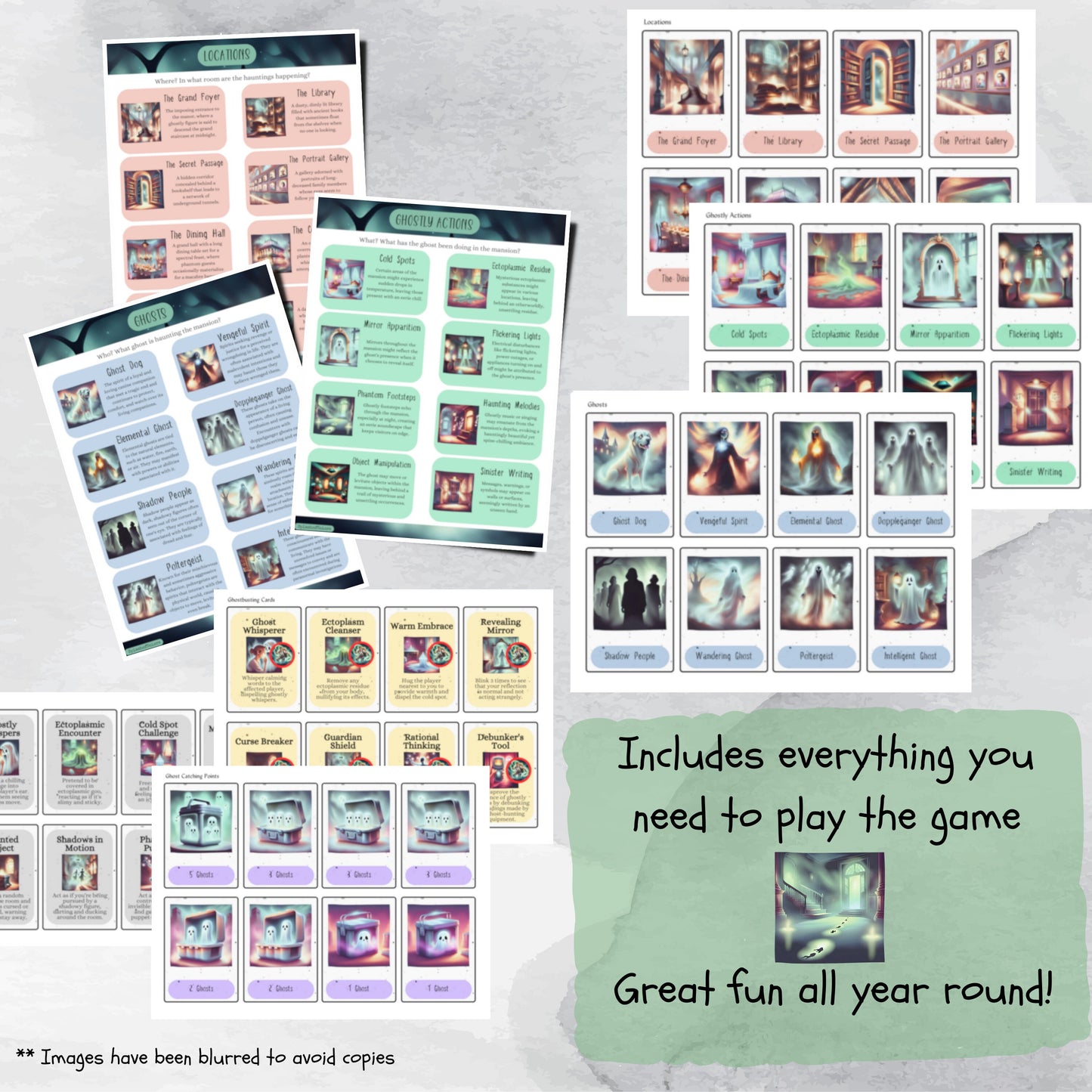 Printable Haunted Mansion Card Game, Ghost Catching Game, Mystery Card Game for Parties