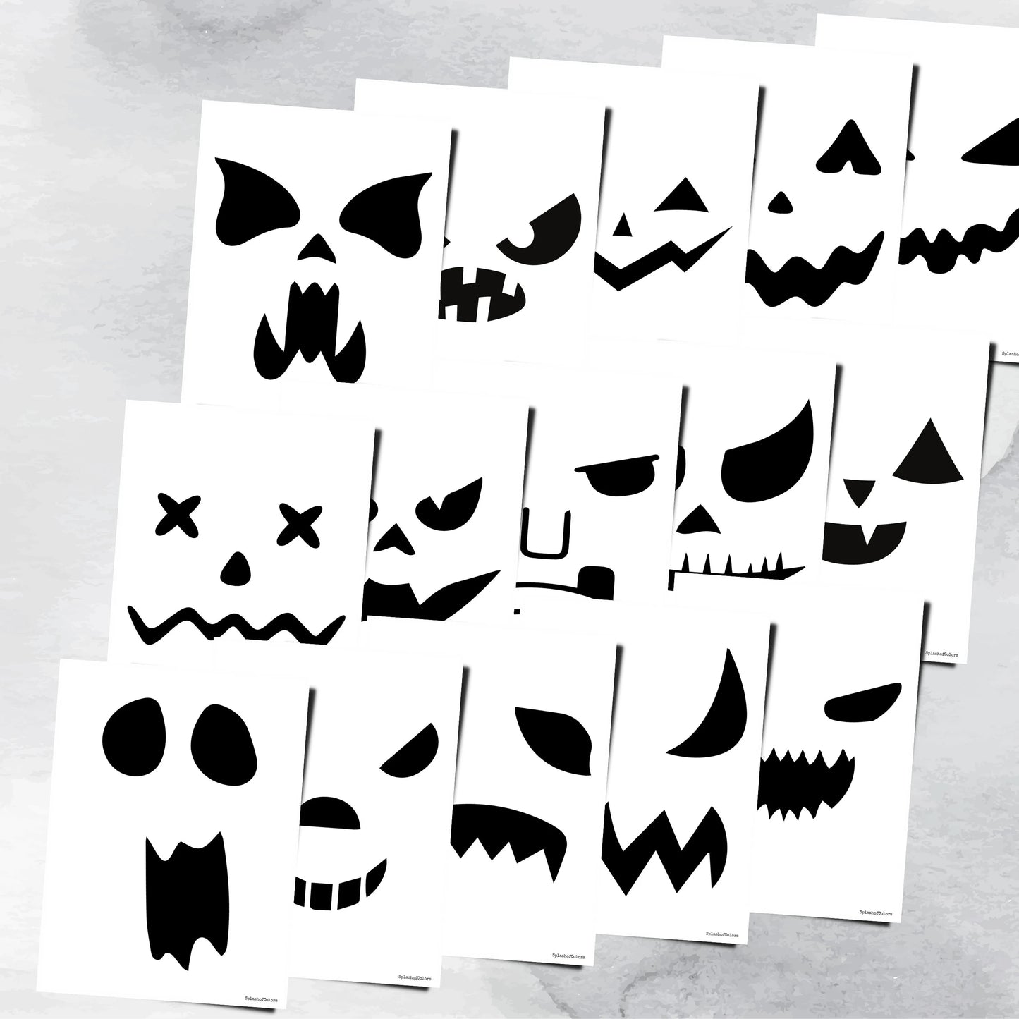 Printable Pumpkin Carving Stencils, Kid Friendly Easy to Use