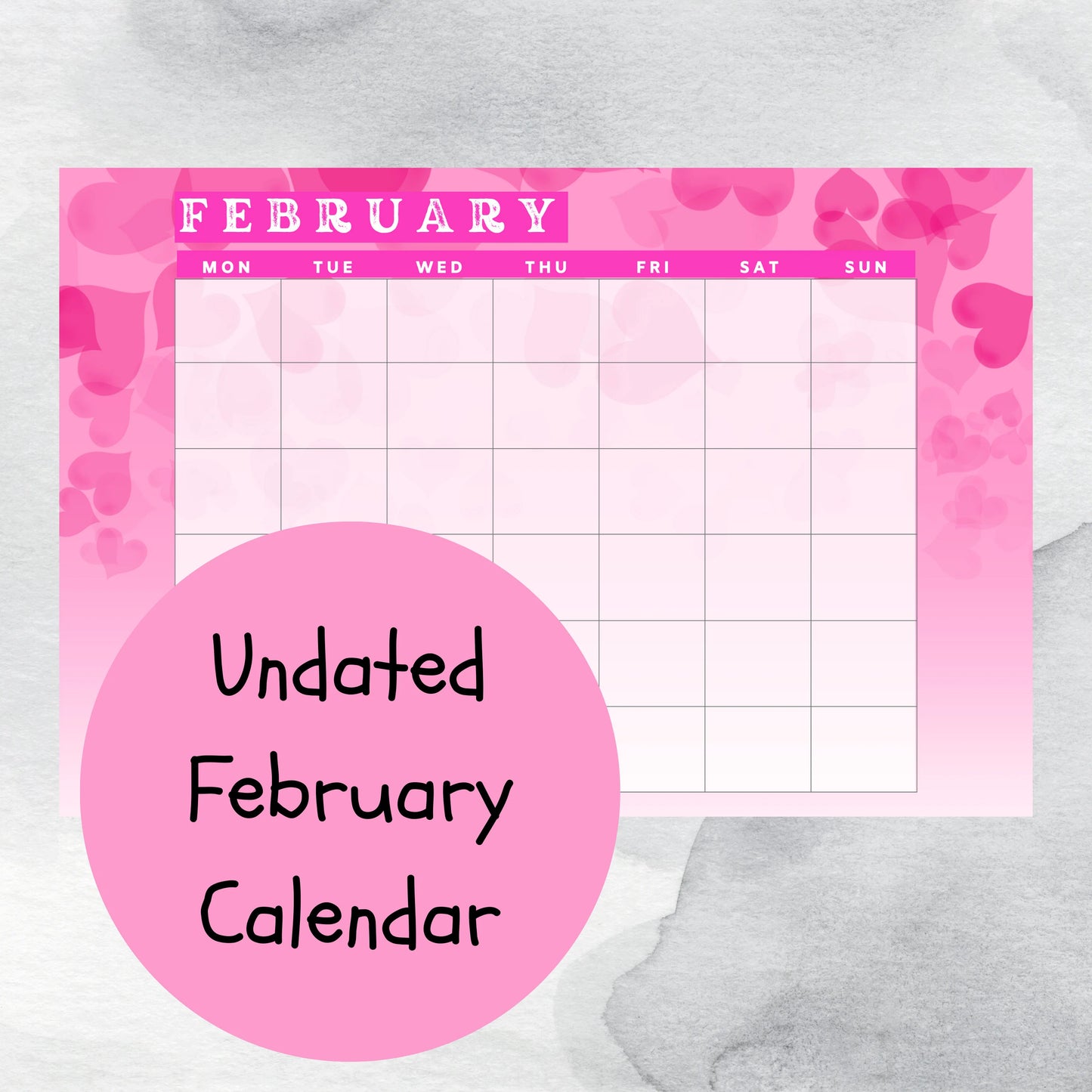 February National Days Flashcards and FREE Undated February Printable Calendar