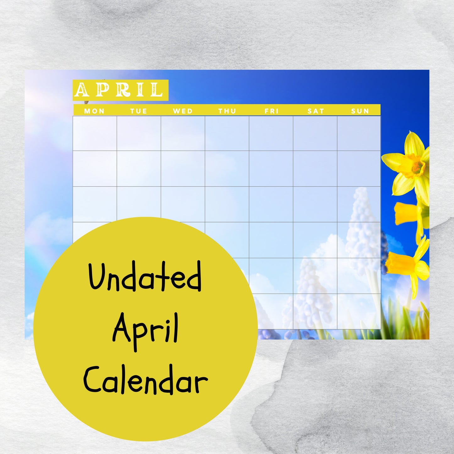 April National Days Flashcards and FREE Undated April Printable Calendar