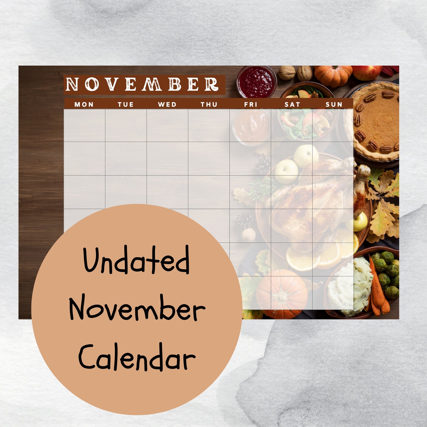 November National Days Flashcards and FREE Undated November Printable Calendar