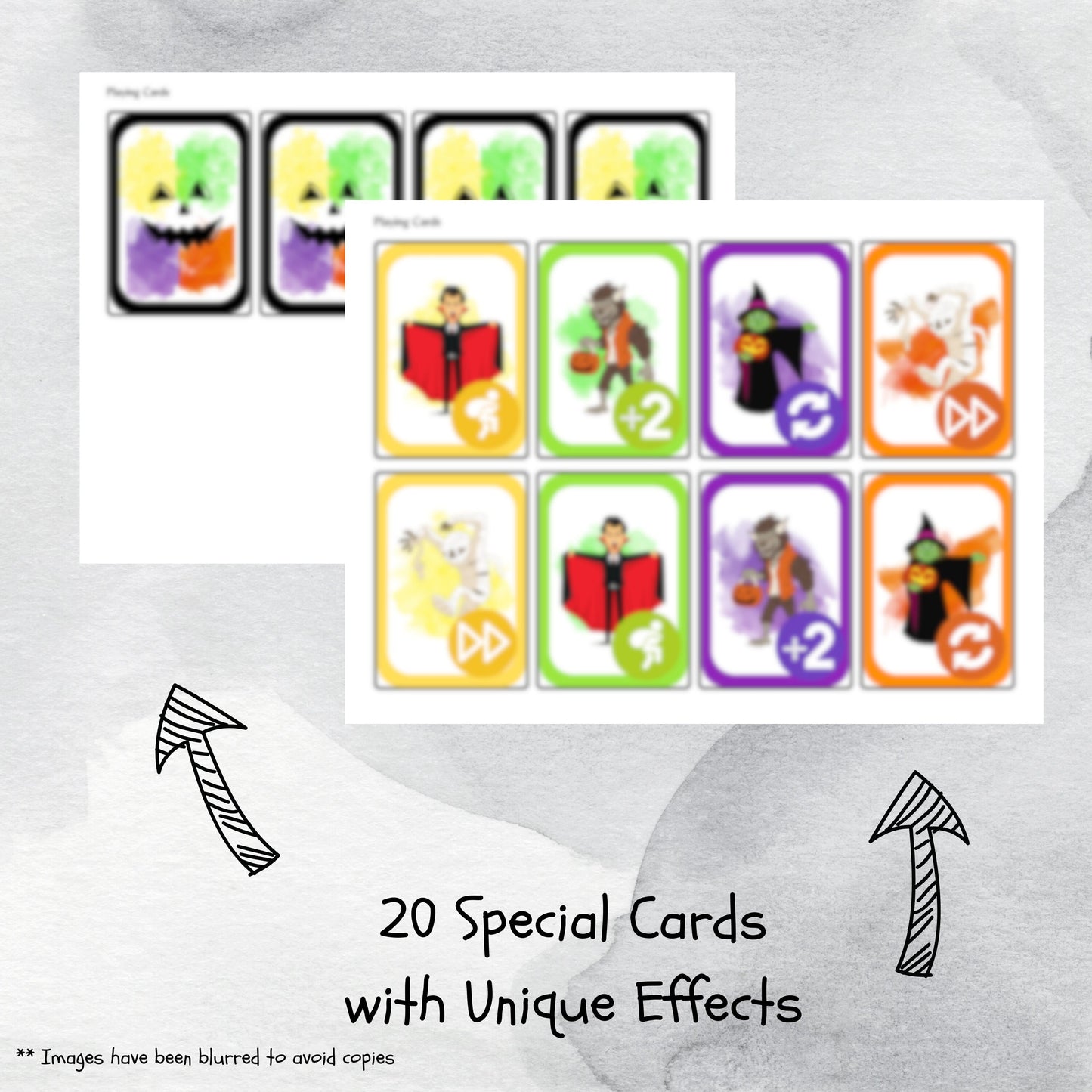 Halloween Color Swap Card Game Printable Deck, Spooky Season Card Match by Colours Game