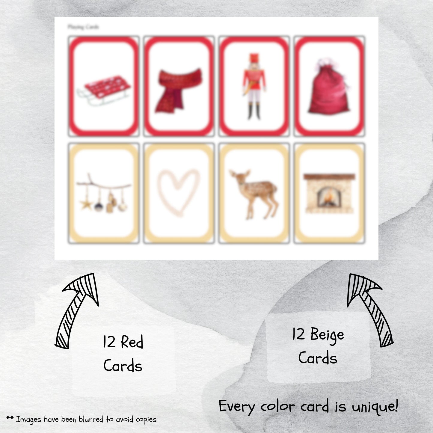 Christmas Color Swap Card Game Printable Deck, Easy Game for Kids and Adults