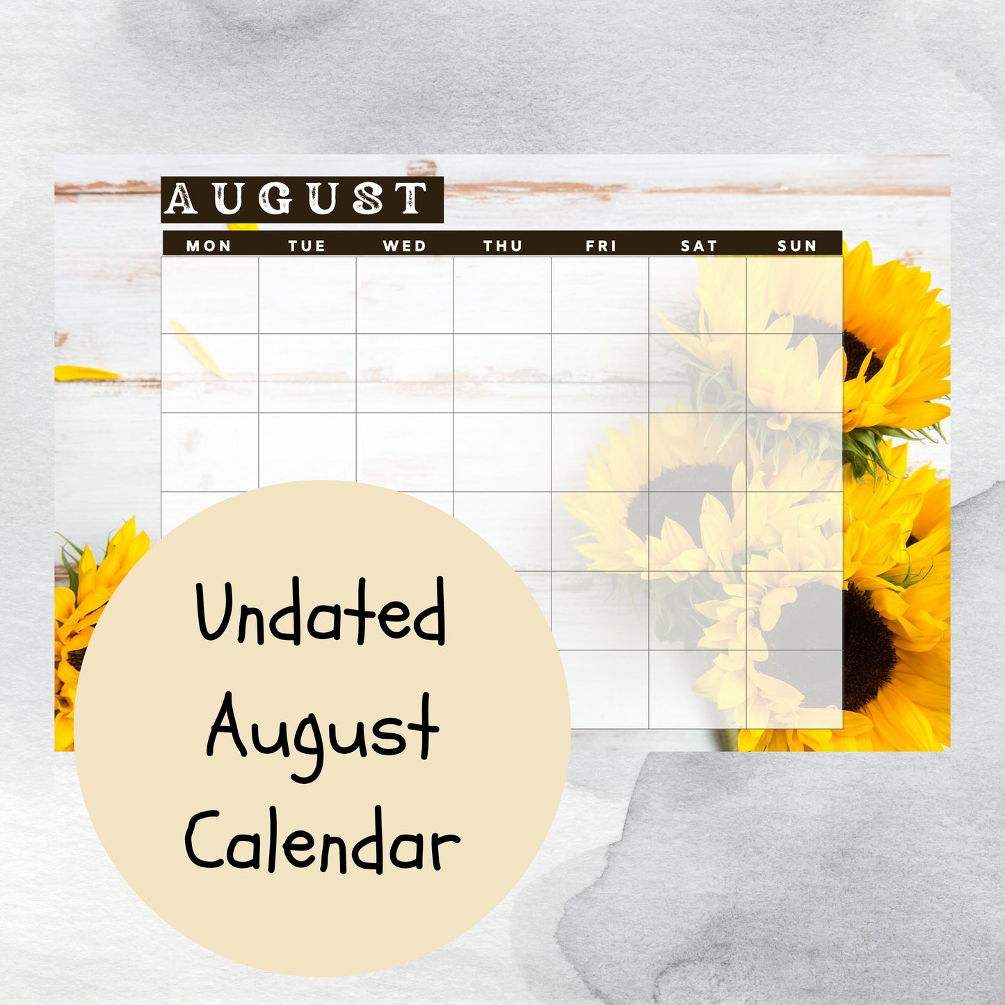 August National Days Flashcards and FREE Undated August Printable Calendar