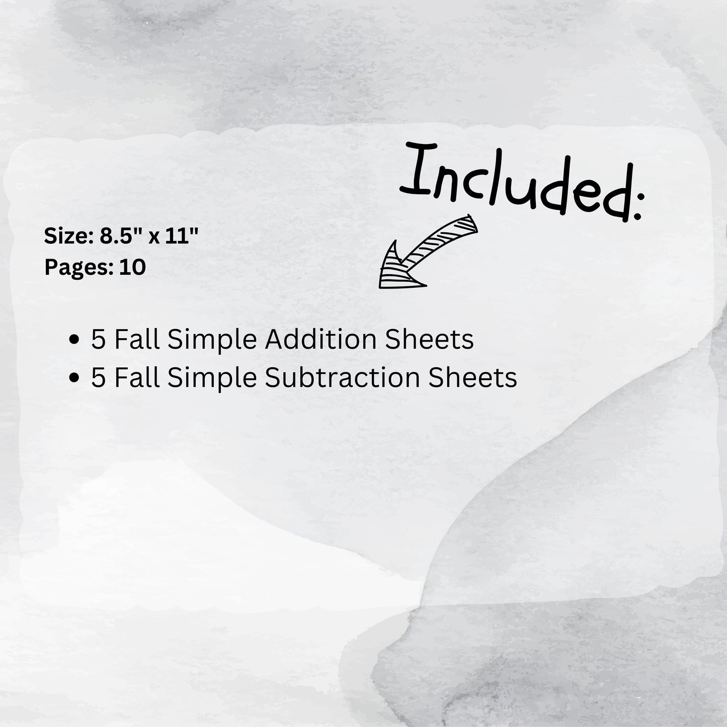 Simple Addition and Subtraction Fall Themed Math Worksheet Printables, Autumn Counting Templates