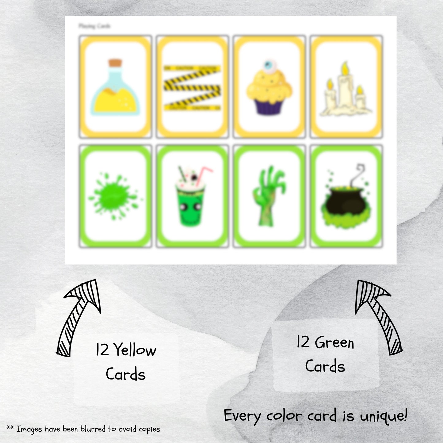 Halloween Color Swap Card Game Printable Deck, Spooky Season Card Match by Colours Game