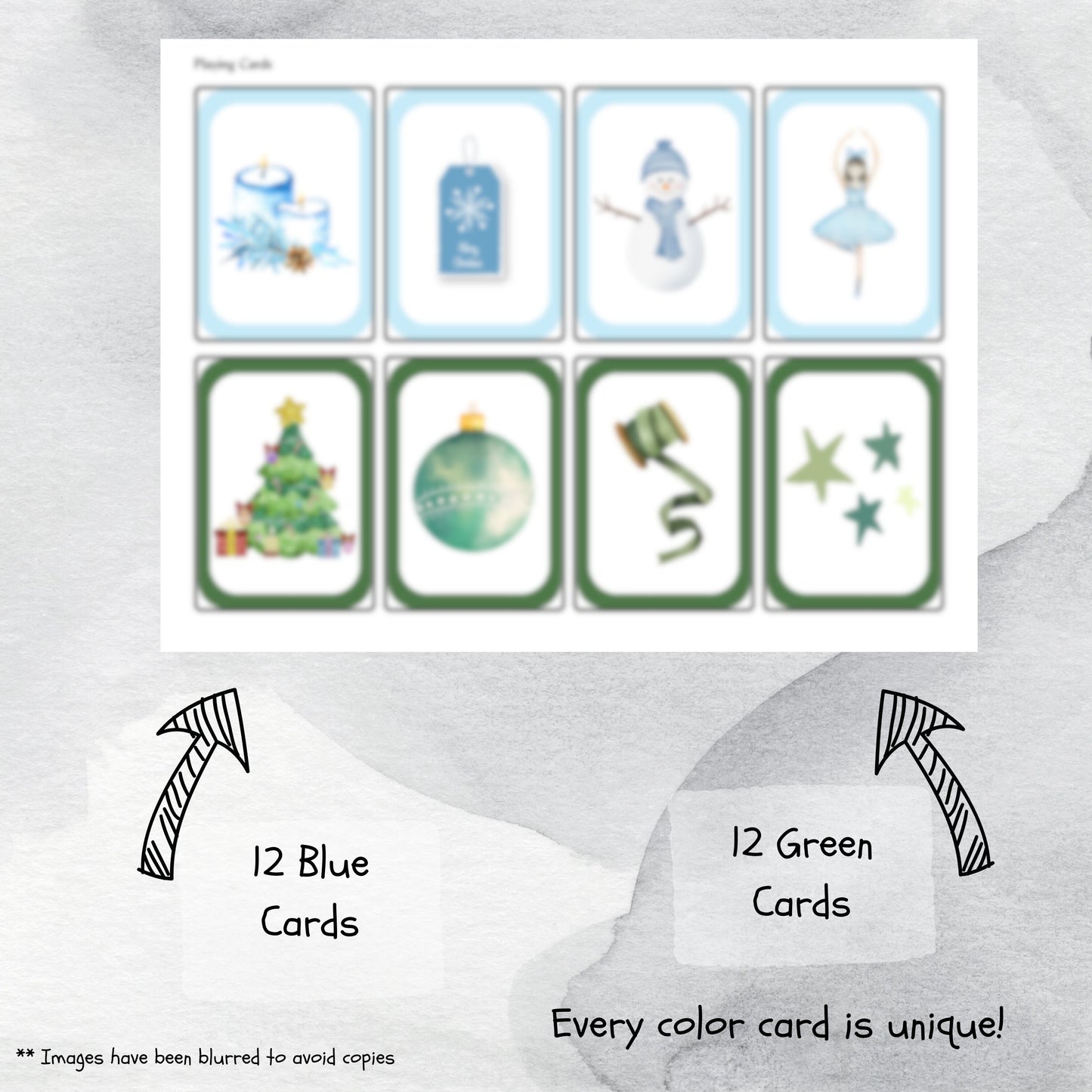 Christmas Color Swap Card Game Printable Deck, Easy Game for Kids and Adults