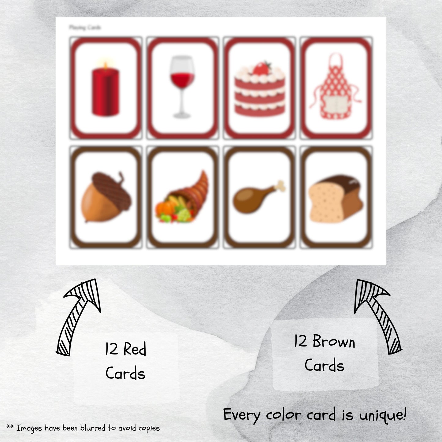 Thanksgiving Color Swap Card Game Printable Deck, Fall Season Card Match by Colours Game