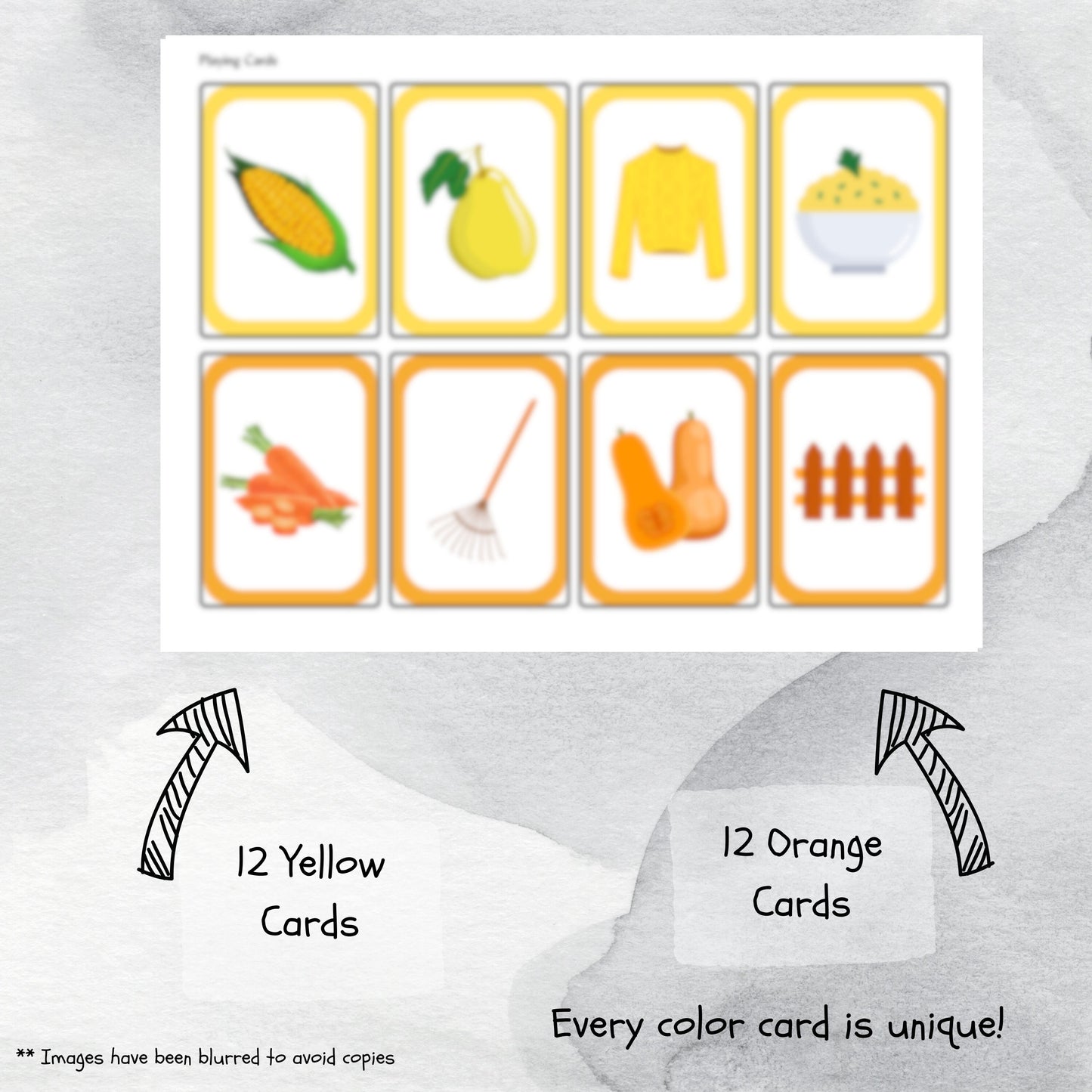 Thanksgiving Color Swap Card Game Printable Deck, Fall Season Card Match by Colours Game