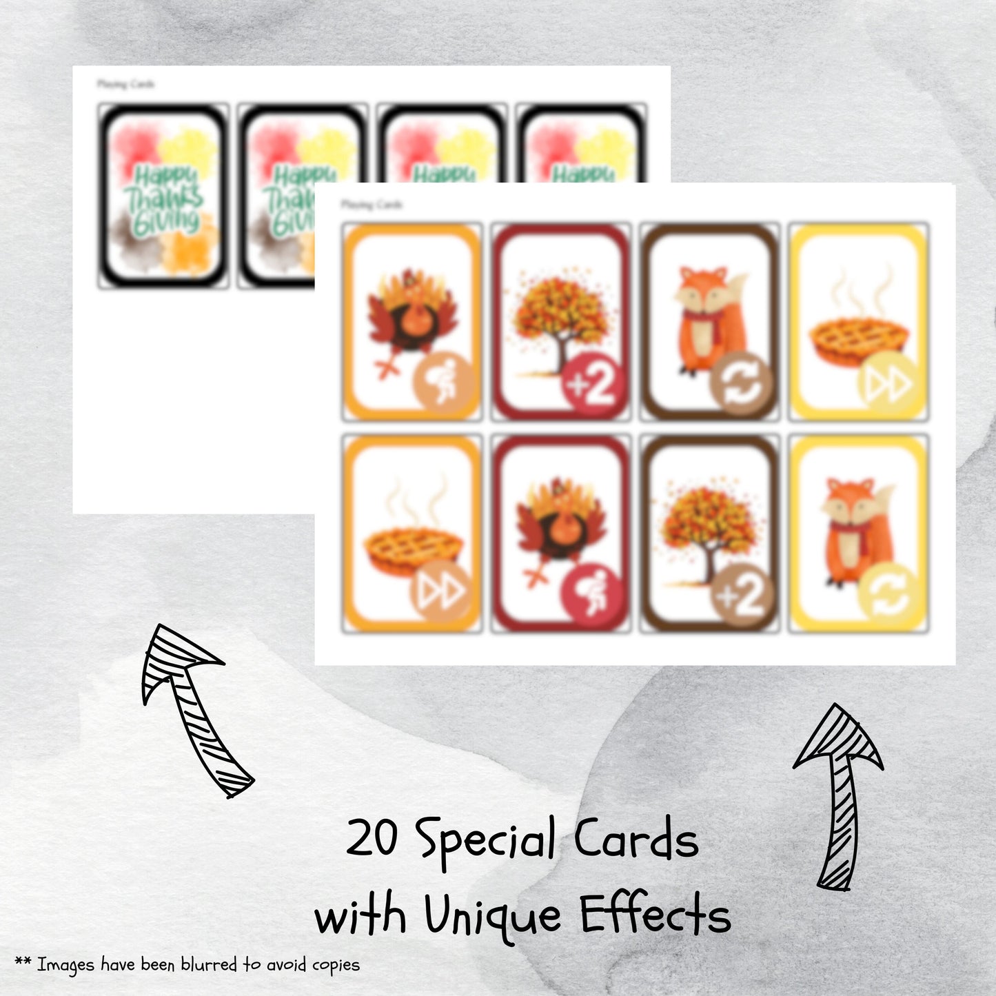 Thanksgiving Color Swap Card Game Printable Deck, Fall Season Card Match by Colours Game